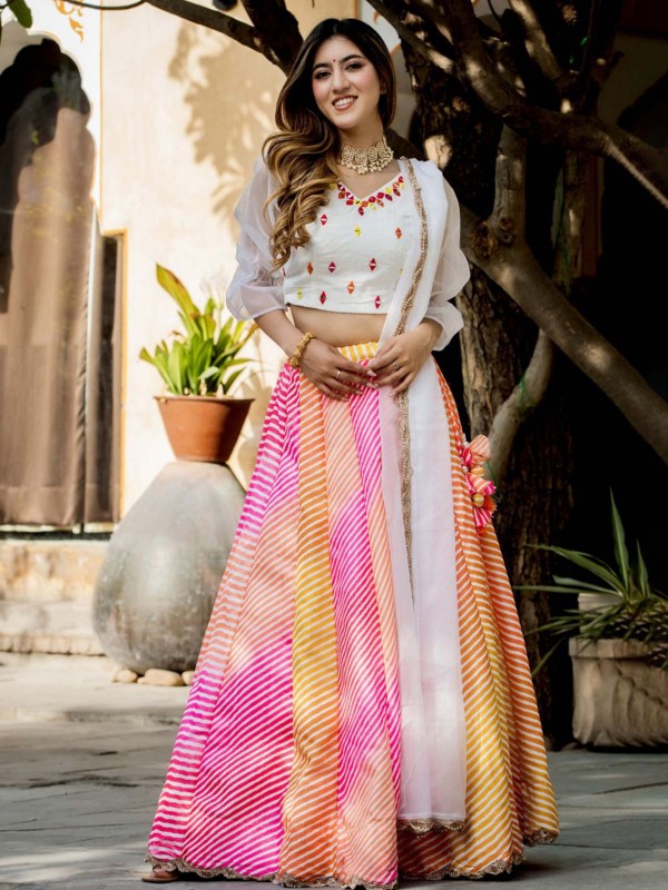 Multicolor Art Silk Digital Print Lehenga Choli